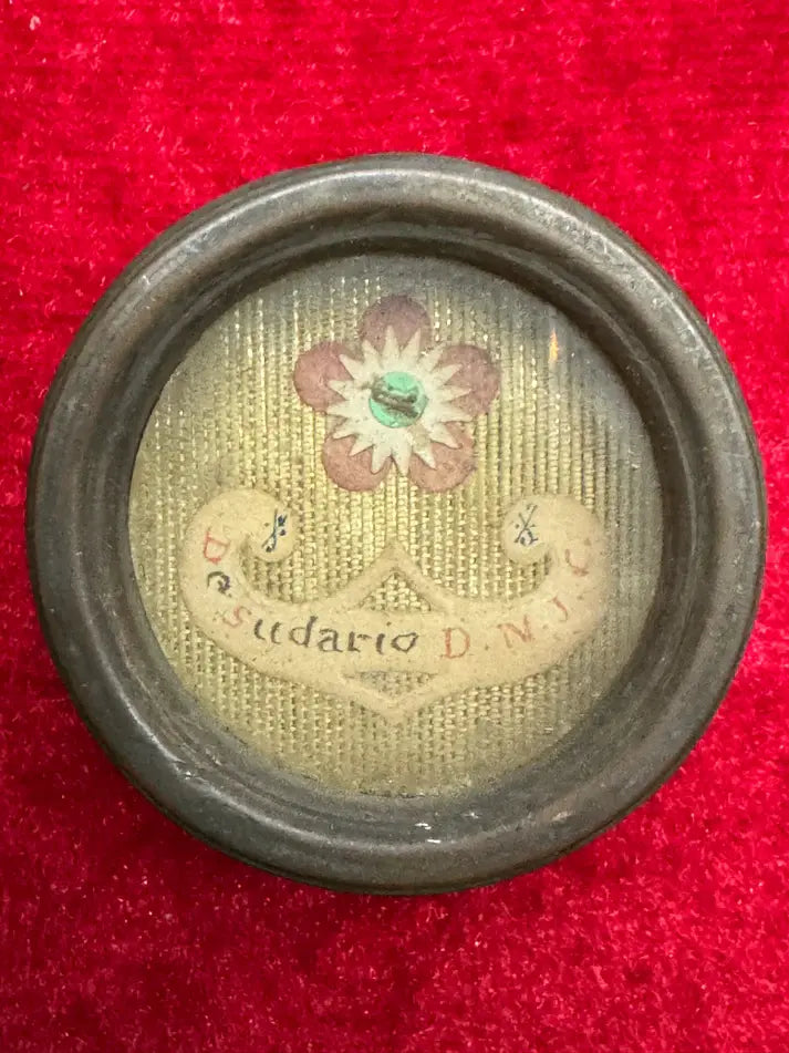 de sudario relic / Relique portant l'inscription "De Sudario D.N.J.C."