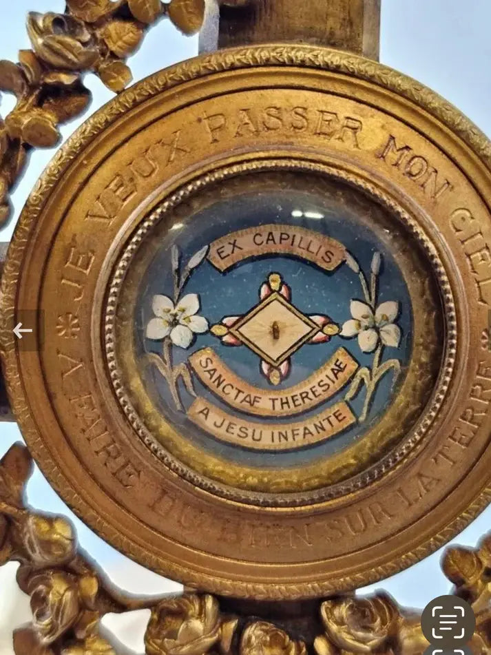 saint therese of lisieux reliquary sainte thérese de l'enfant jesus with certificate zoom relic / reliquaire de Sainte Thérèse de lisieux avec certificat d'authenticité
