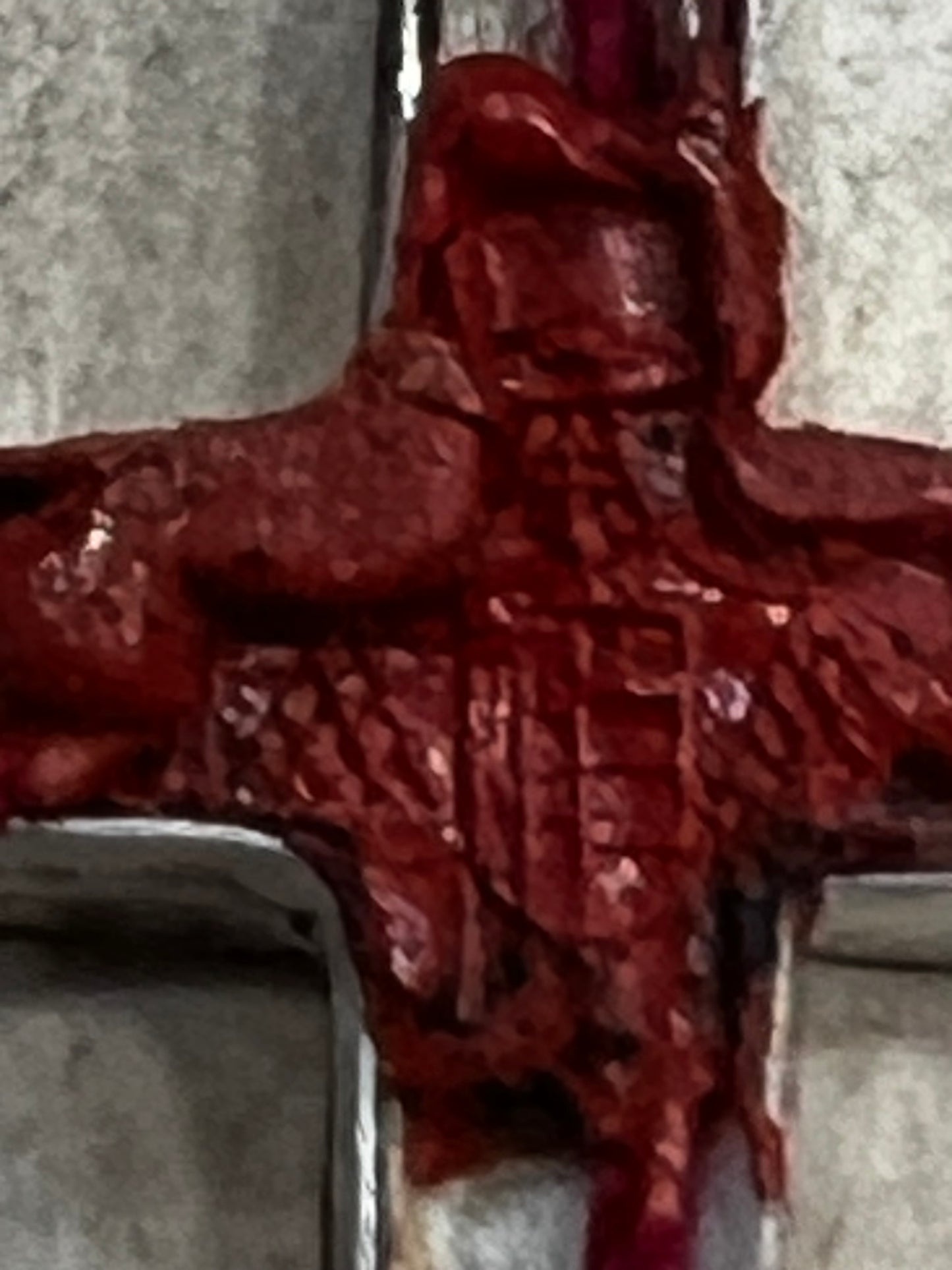 Croix reliquaire argent contenant relique de la Vraie Croix.