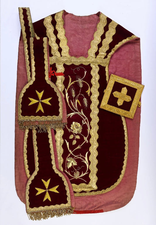 Chasuble velours rouge