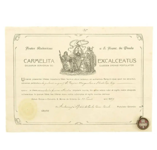 Relic of Blessed Teresa Margarita of the Sacred Heart with certificate / Relique de la Bienheureuse Teresa Margarita du Sacré-Cœur avec certificat