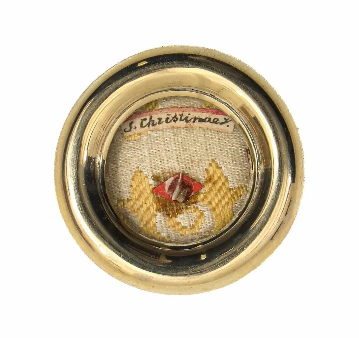 Catholic reliquary containing relic of Saint Christina Virgin and Martyr
/
Reliquaire avec relique de Sainte Christine, vierge et martyre