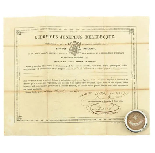 Relic of St. Teresa of Ávila with certificate / Relique de Sainte Thérèse d’Avila avec certificat 