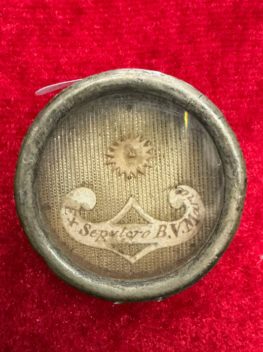 Relic from the tomb of the Blessed Virgin Mary /Relique portant l’inscription "Sepulcro B.V.M."

