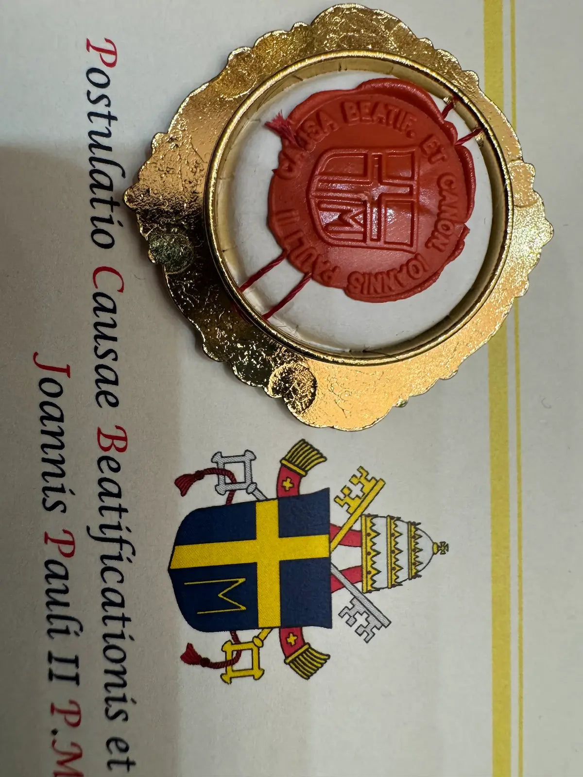 reliquary of saint jean paul 2 wax authentic / reliquaire saint jean paul 2 cire authentique