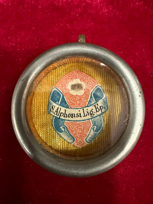 Antique reliquary theca with relic of Saint Alphonsus Liguori
/
Reliquaire ancien avec relique de Saint Alphonse de Liguori