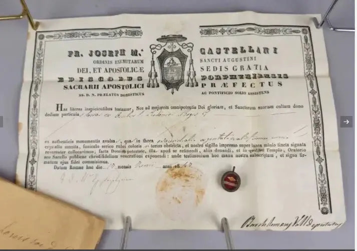 saint louis king relic with certificate / relique de saint louis IX roi de france avec certificat d'authenticité 